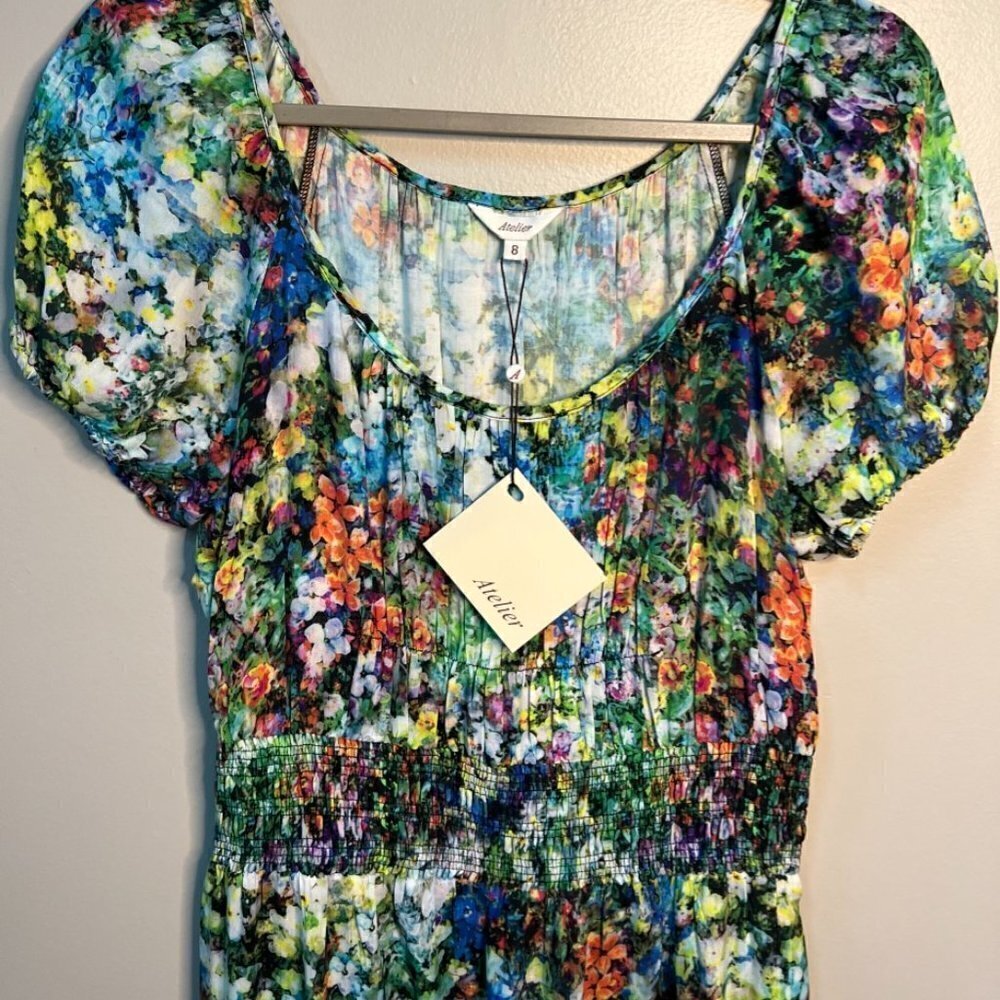 Atelier Women's Blue Wildflower Maxi Dress Size 8 - Picture 10 of 10